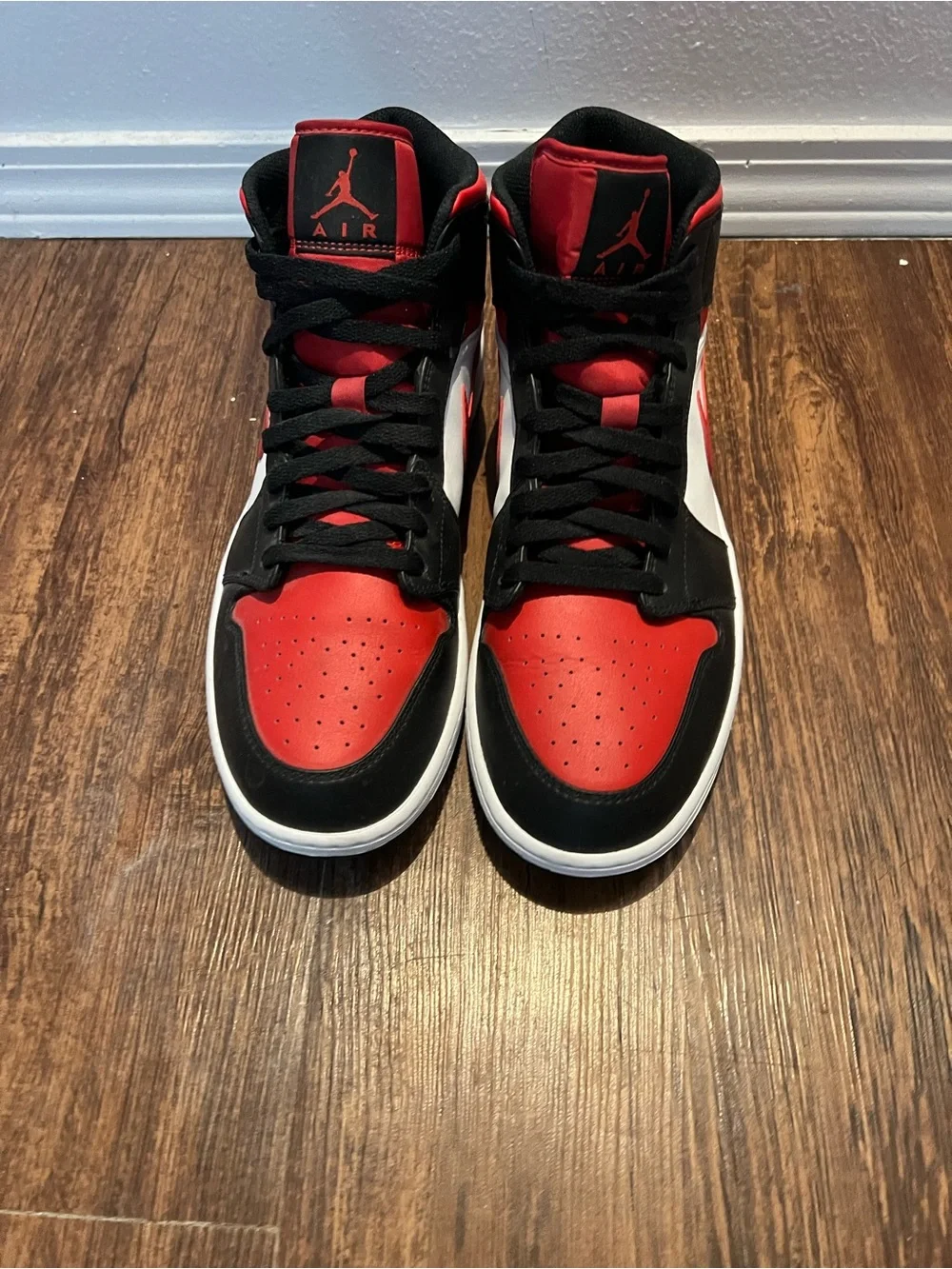 Air Jordan Men’s Mid Top Make Sneakers — Red/Black/White